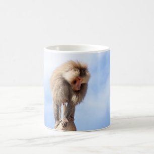 Caneca De Café Babuíno no topo de uma montanha