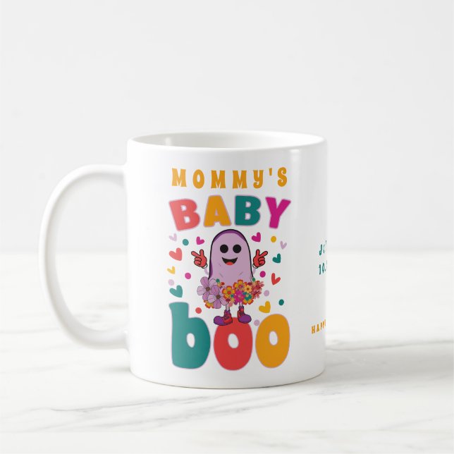 Caneca De Café Baby Boo Outubro Novo Pastel Ghost Hallowen (Esquerda)