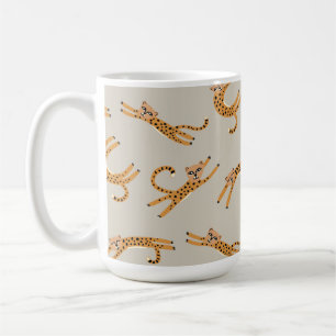 Caneca De Café Baby Cheetah Stretches Orange e Taupe Mug