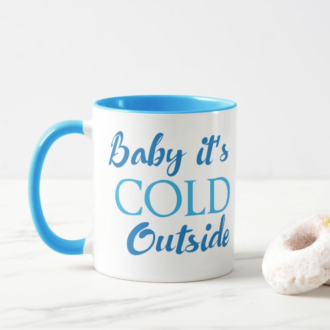 Caneca de Café Baby É Frio Lá Fora (Com Donut)
