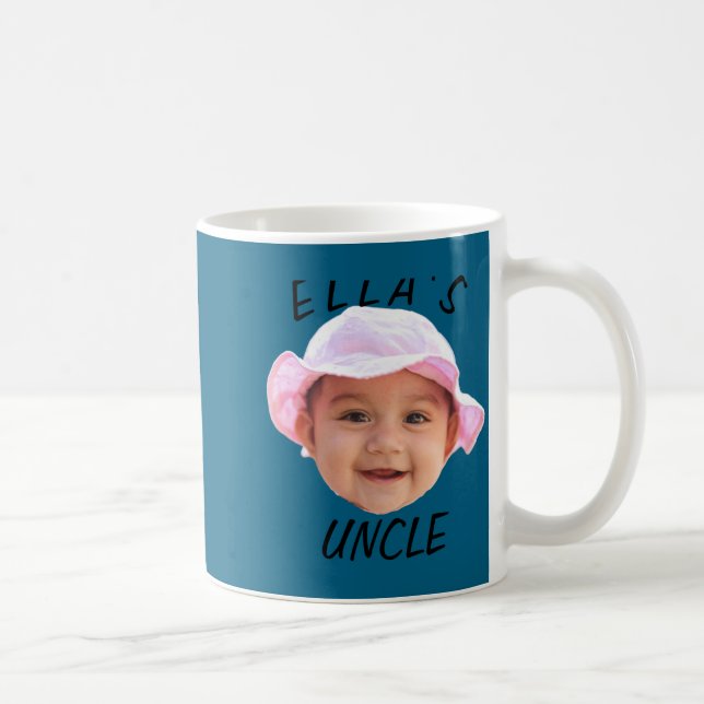 Caneca De Café Baby Face Photo Text New Uncle  (Direita)