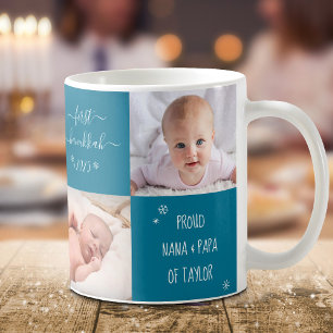 Caneca De Café Baby First Hanukkah Avós 4 Fotografia Personaliza