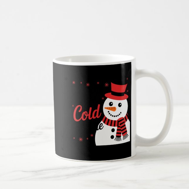 Caneca De Café Baby It's Cold Outside Retro Christmas Long Sleeve (Direita)