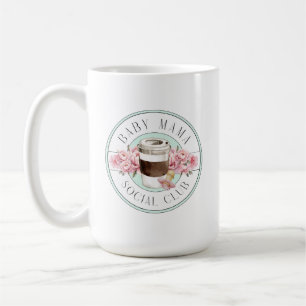 Caneca De Café Baby Mama Social Club Aqua e Pink