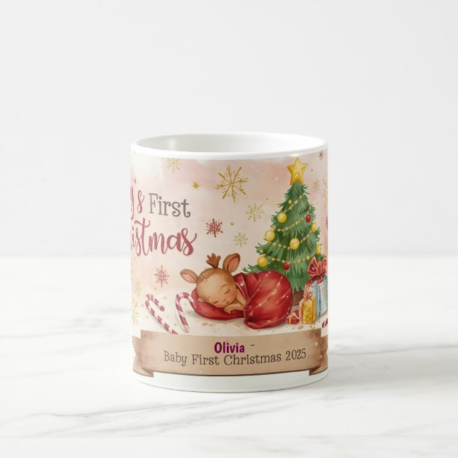 Caneca De Café Baby’s First Christmas Personalized Mug (Centro)