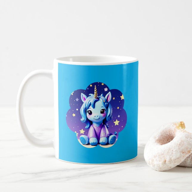 Caneca De Café Baby Unicorn in PJ's Mug (Com Donut)