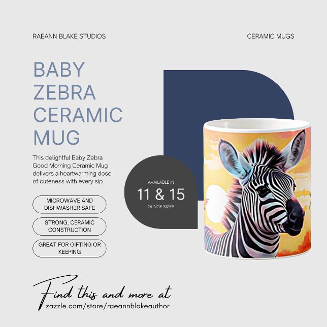 Caneca De Café Baby Zebra Good Morning Cerâmica Mug (Criador carregado)