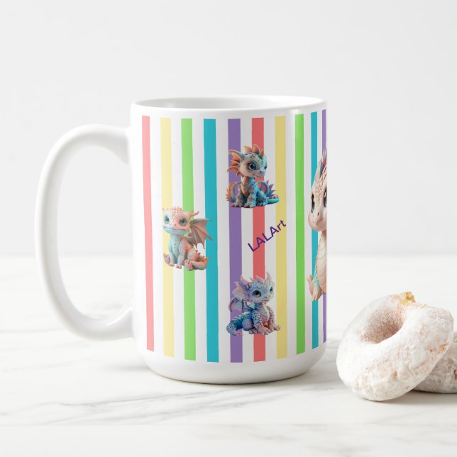 Caneca De Café Babydragon レインボーストライプマグカップ (Com Donut)