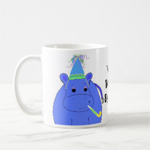 Caneca De Café Bacano grande do aniversário do hipopótamo