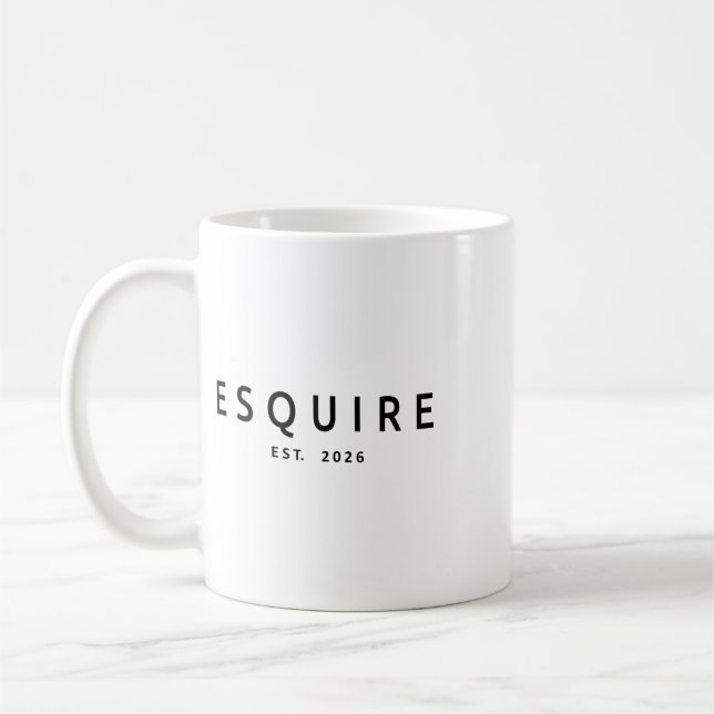 Caneca De Café Bacharel em Direito Est. 2026, Advogado Advogada F (Esquerda)