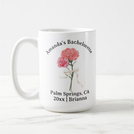 Caneca De Café Bachelorette Birth Mês Flor Janeiro Carnação
