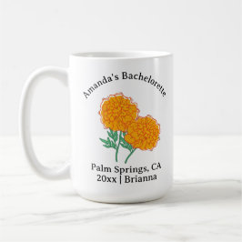 Caneca De Café Bachelorette Birth Mês Flor outubro Marigold