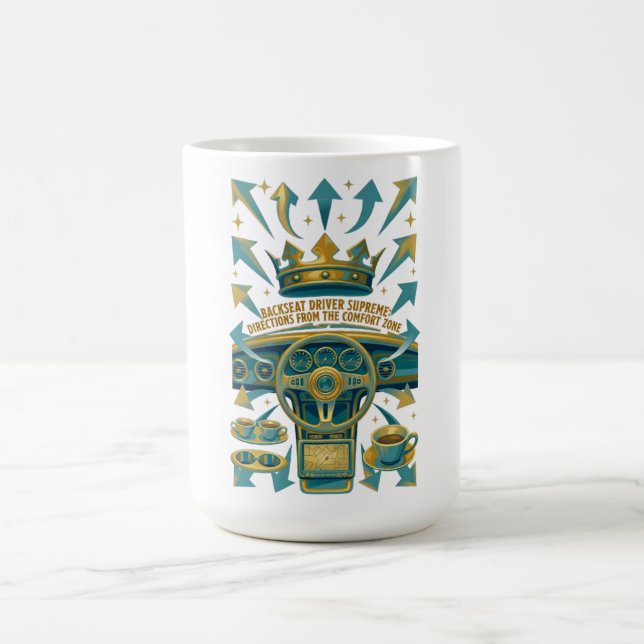 Caneca De Café Backseat Driver Supreme, Funny Dad Gift T Shirt (Centro)