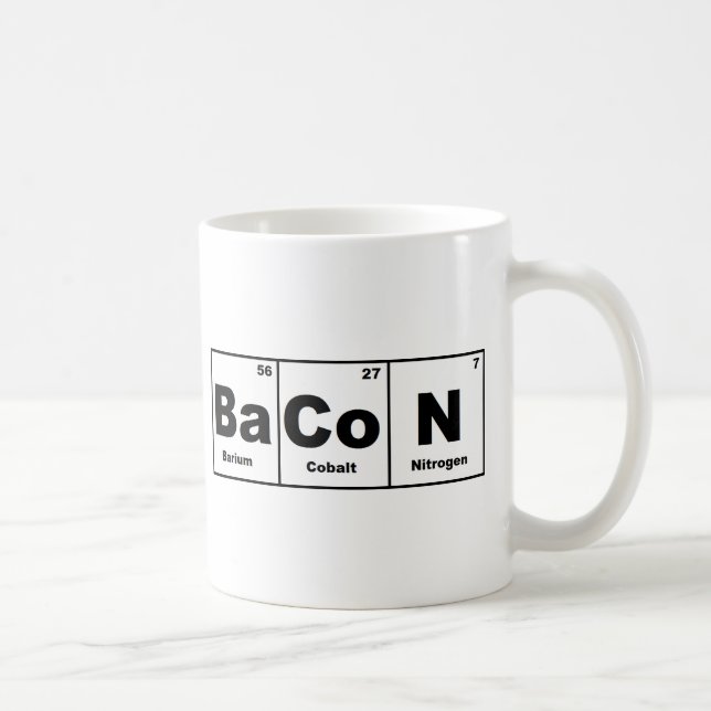 Caneca De Café Bacon da mesa periódica (Direita)