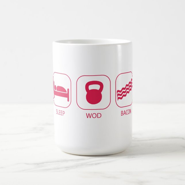 Caneca De Café Bacon do sono WOD - levantamento do exercício e de (Centro)