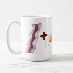 Caneca De Café BACON + OVOS = Coração de Amor