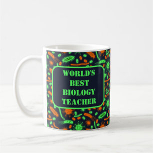 Caneca De Café Bactéria Brilhante Microorganismo laranja tóxico v