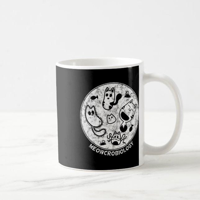 Caneca De Café Bactérias Bacterianas Afastadas Gato-Gato Ciência  (Direita)