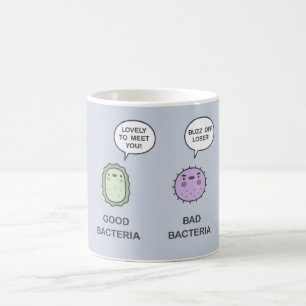 Caneca De Café Bacterias Boas, Bactérias Más