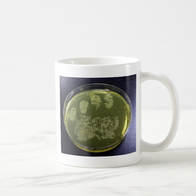 Caneca De Café Bactérias do prato de Petri da mão (Direita)