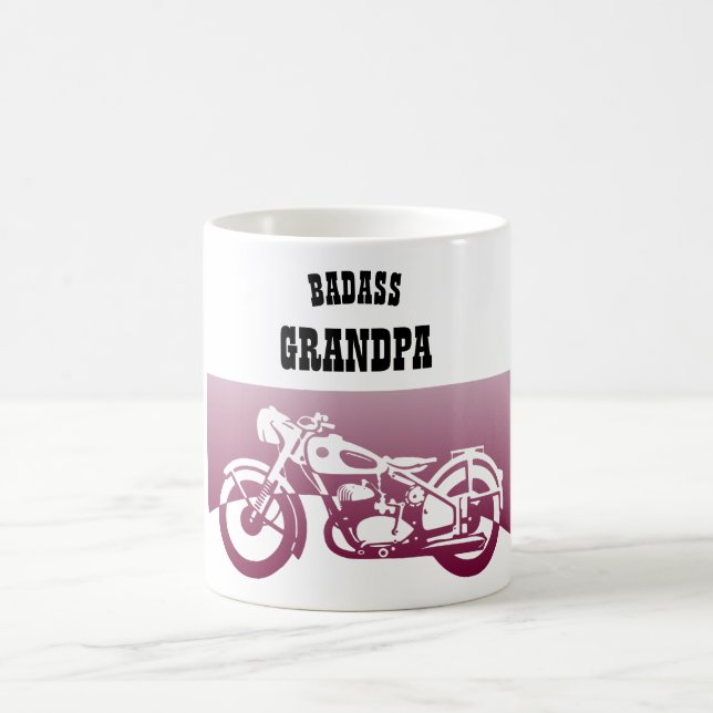 Caneca De Café BADASS GRANDPA - Avô Biker Motorbikes Gift (Centro)