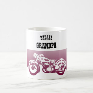 Caneca De Café BADASS GRANDPA - Avô Biker - Presente de Motocicl