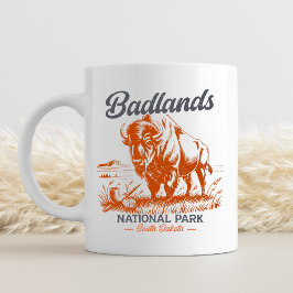Caneca De Café Badlands National Park Retro Bison