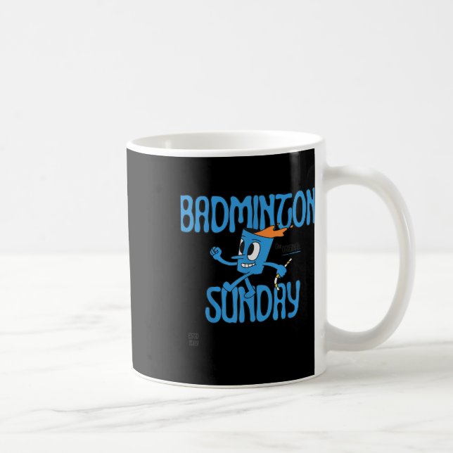 Caneca De Café Badminton Domingo Raquete Jogo de Voo  (Direita)