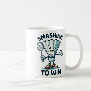 Caneca De Café Badminton Forever Cartoon Shuttle E Racket Graph