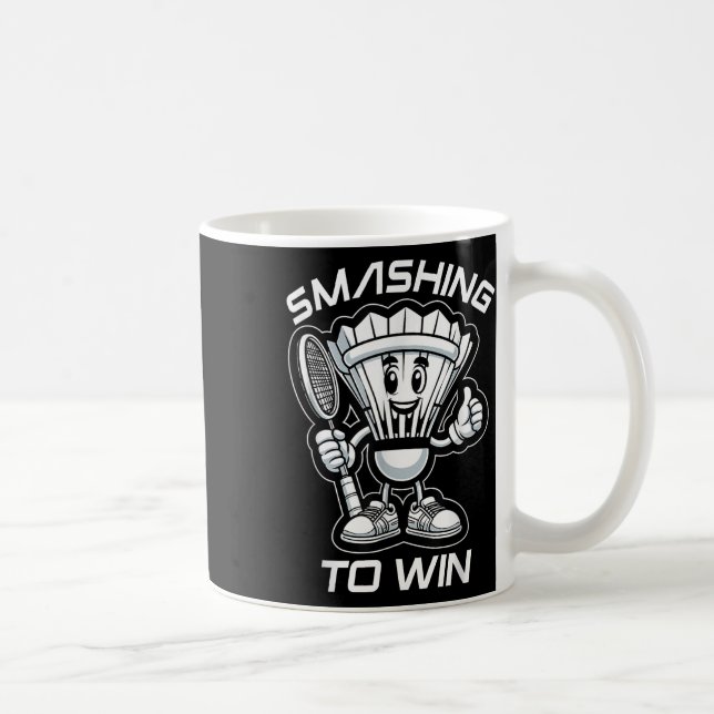 Caneca De Café Badminton Forever Cartoon Shuttle E Racket Graph (Direita)