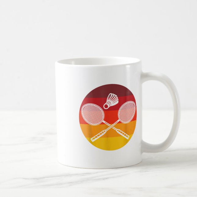 Caneca De Café Badminton Graphic Badminton Player Shuttle Sports (Direita)