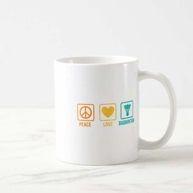 Caneca De Café Badminton Jogador de Badminton Shuttle Spor (Direita)