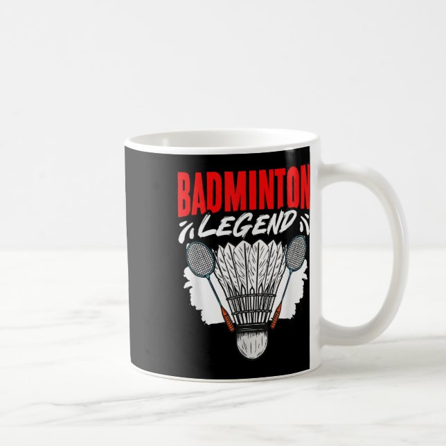Caneca De Café Badminton Legend Shuttle Sport Hobby Badminton Pla (Direita)