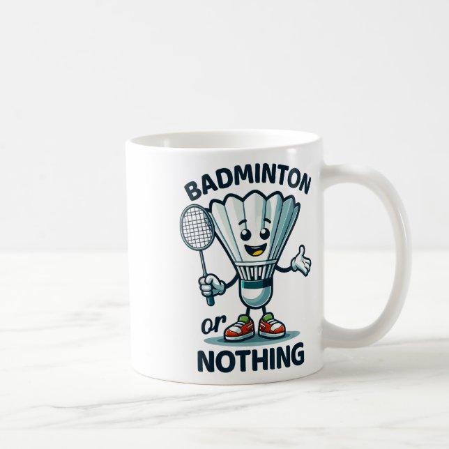 Caneca De Café Badminton Para Sempre Cartoon Shuttle E Gráfico De (Direita)