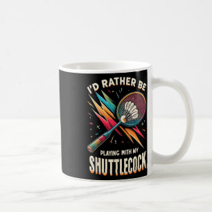 Caneca De Café Badminton Player Shuttle Racket Badmintoner