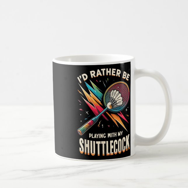 Caneca De Café Badminton Player Shuttle Racket Badmintoner (Direita)