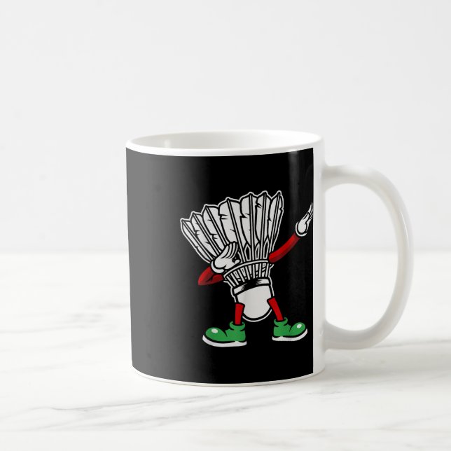 Caneca De Café Badminton Racket Dabbing Shuttle Player Badminton (Direita)