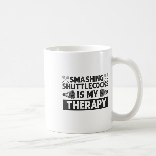 Caneca De Café Badminton Smashing Shuttles Racquet Sport (Direita)