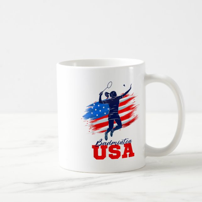 Caneca De Café Badminton United USA Support Team American Flag Sp (Direita)