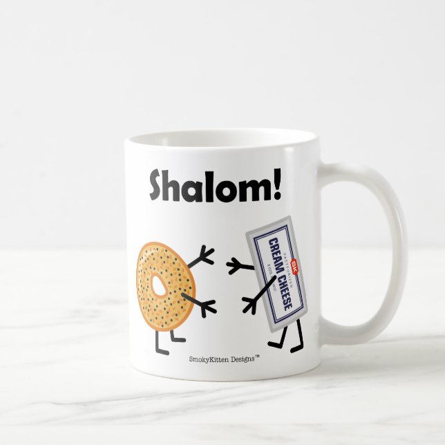 Caneca De Café Bagel & queijo creme - Shalom! (Direita)