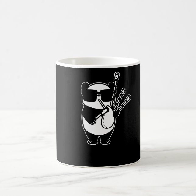Caneca De Café Bagpipe Scotland Panda com Bag Pipes (Centro)