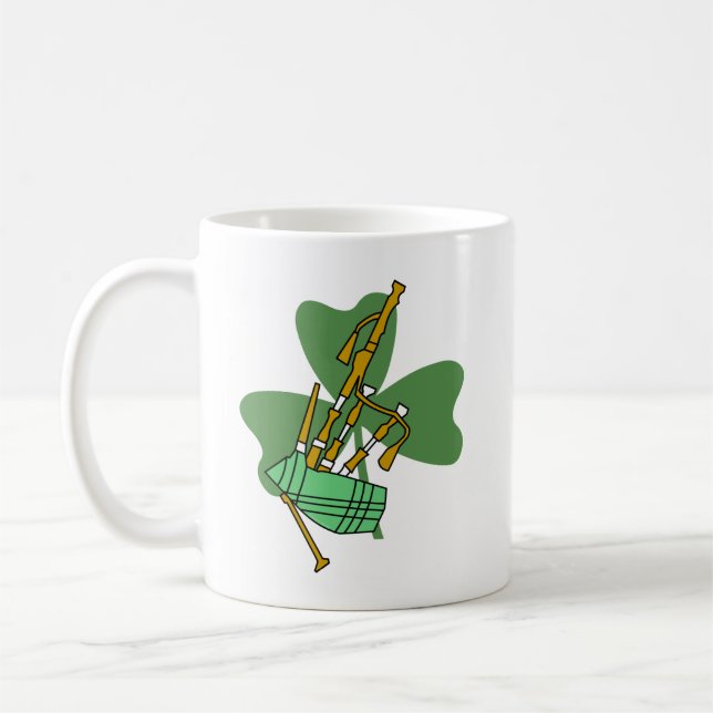Caneca De Café Bagpipe Shamrock (Esquerda)