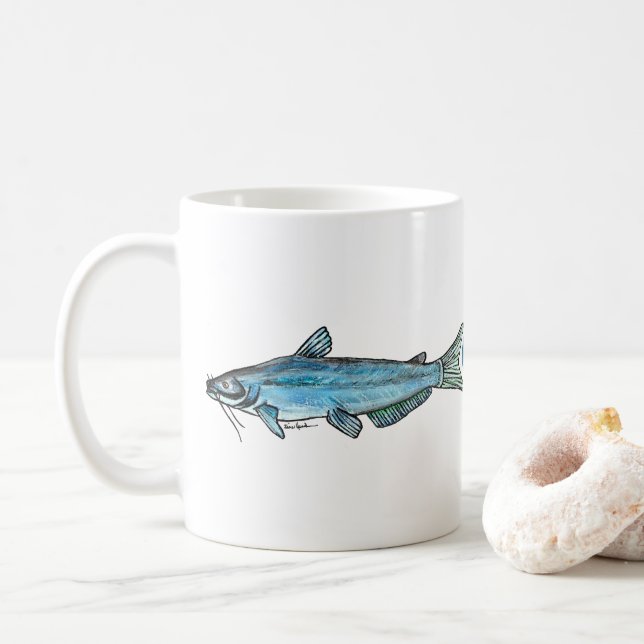 Caneca De Café Bagre azul (Com Donut)