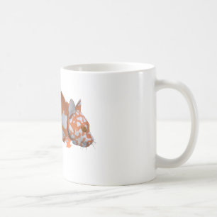 Caneca De Café Bagre Manchado de Laranja e Branco