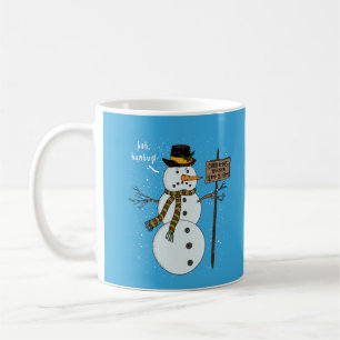 Caneca De Café Bah Humbug Grumpy Christmas Snowman apresenta