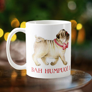 Caneca De Café Bah humpug! Estou a ter uma pausa cachorro aquarel