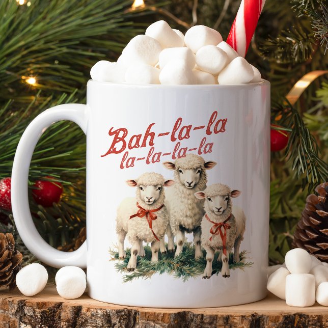 Caneca De Café Bah La La Cute Retro Christmas Shea (Criador carregado)