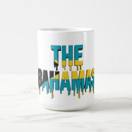 Caneca De Café Bahamas Drip Text | Design de Bandeira Caribenha