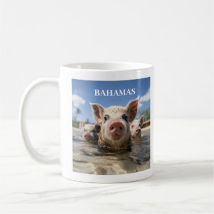 Caneca De Café Bahamas Nadando Suínos - Exuma Pig Beach Adventure