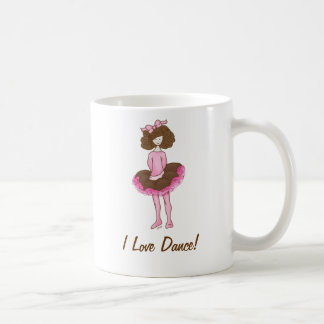 Caneca De Café Bailarina bonito - dançarino cor-de-rosa